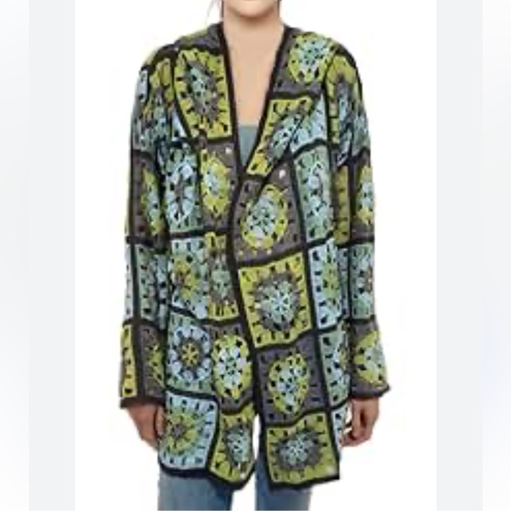 Johnny Was Fauna Crochet Cardigan In Multi